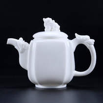 Jia Zhan kiln Dehua white porcelain teapot Li Jia stack handmade white porcelain teapot kung fu tea set ceramic bubble teapot