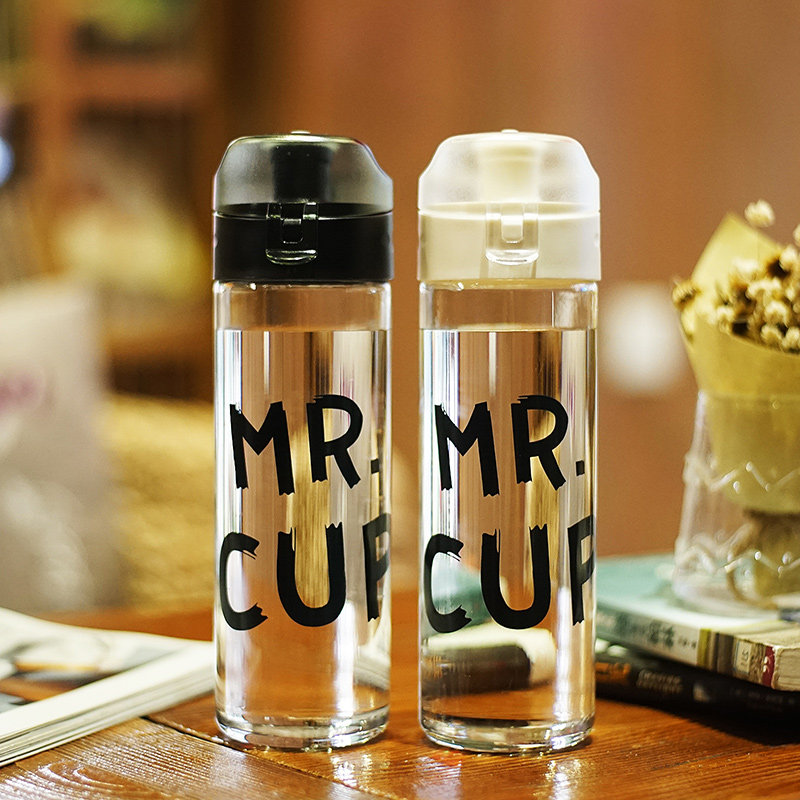 创意潮流韩版水杯塑料学生水瓶简约夏季运动水壶户外便携随手杯子_7折