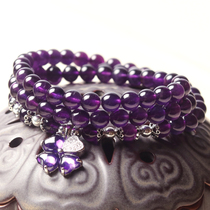Dance Charm Natural Amethyst Bracelet Multi-Circle Uruguay Crystal Bracelet Jewelry Birthday Gift for Girlfriend