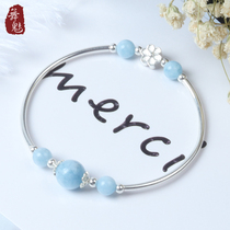 S925 Silver Bracelet Female Simple Fashion Korean Version Sweet Garnet Strawberry Crystal Bracelet Valentines Day Tanabata Gift