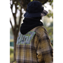 Nobodyknows Winter Japanese Retro Street Plaid Letter Hooded Loose Warm Couple Coat Coat