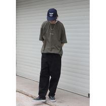 Nobodyknows Summer Japanese Retro Simple Letter Print Mens and Womens Loose Street Joker Short Sleeve T-Shirt