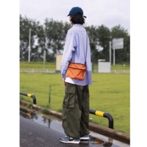 Nobodyknows Japanese Street personality stitching contrast stripes city commuting loose mens and womens long sleeve shirt