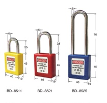 Promotional boutique Beidi BD8511ABS engineering plastic 8521 insulated power does not open the safety padlock 8525