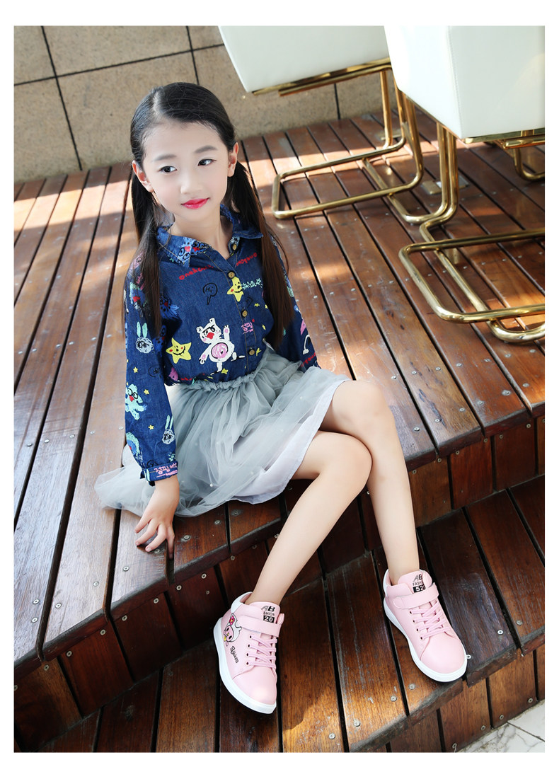 女童小白鞋2018新款女童运动鞋女孩秋冬季真皮休闲鞋韩版公主鞋潮