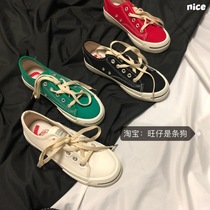 2020 new Korean student Hong Kong flavor retro smile canvas shoes lovers men and women tide Harajuku tide