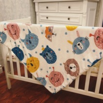 Baby wool blanket stroller blanket thick coral blanket autumn and winter baby blanket childrens lamb hair thick blanket