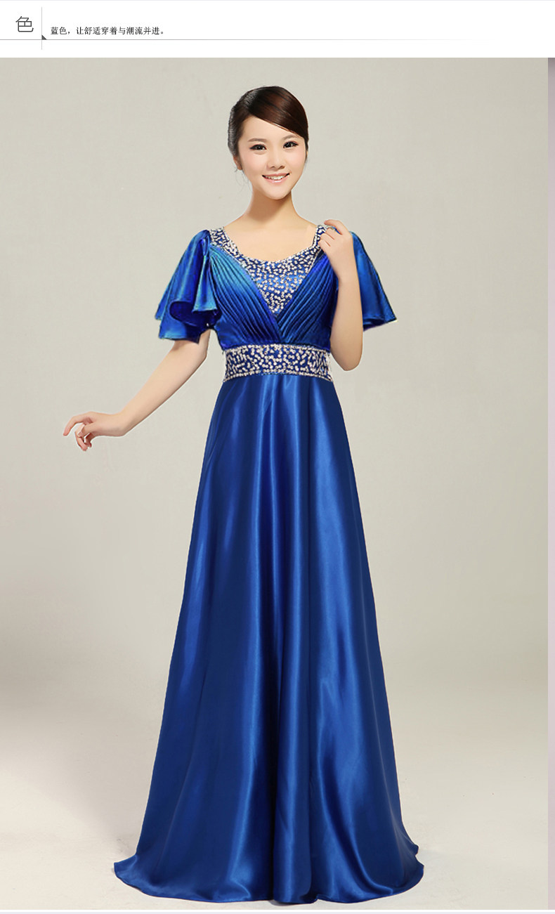 长款民族大合唱服装成人女礼服演出服连衣裙现代开场伴舞长裙显瘦