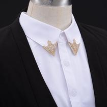 Little flower needle Metal collar shirt suit cuffbutton female temperament and art bra retro-cut
