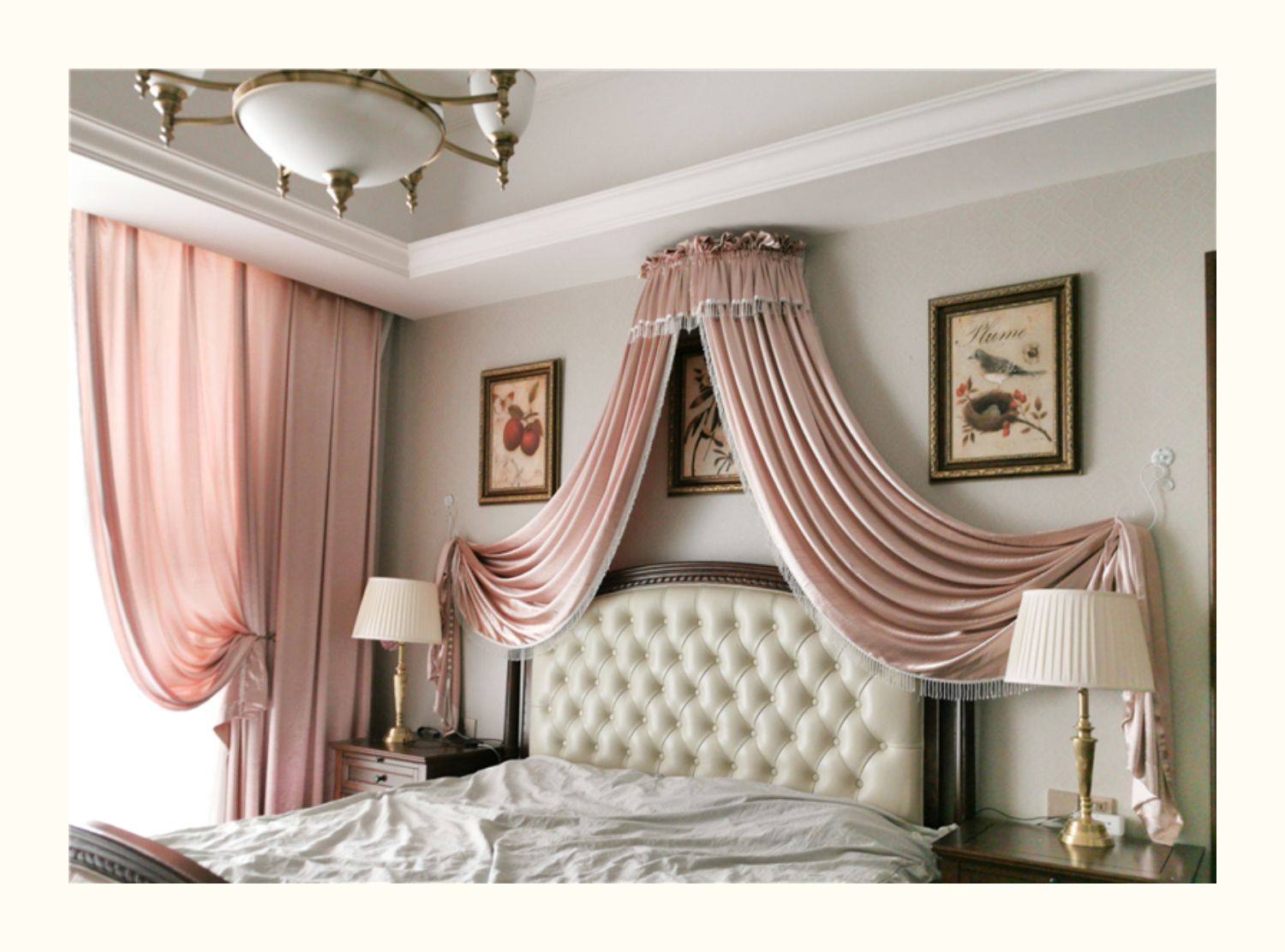 丝缎点睛定制轻奢欧式法式宫廷公主房少女心ins床头装饰床幔