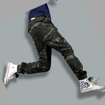 Autumn outdoor toe camouflage pants men loose slim slim multi-pocket overalls pants elastic waist casual trousers stretch tide