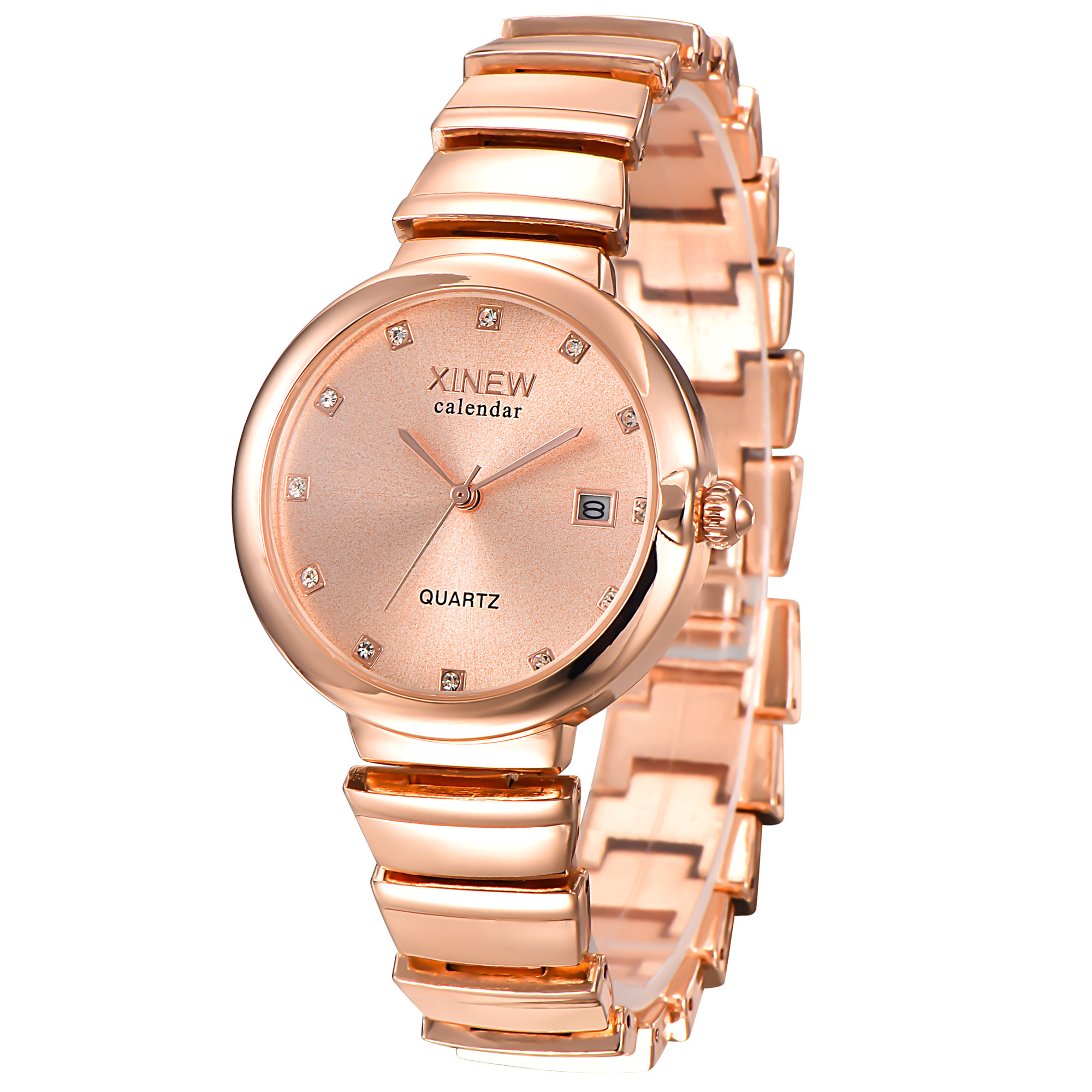 women watches full steel date clock lady quartz wrist watch