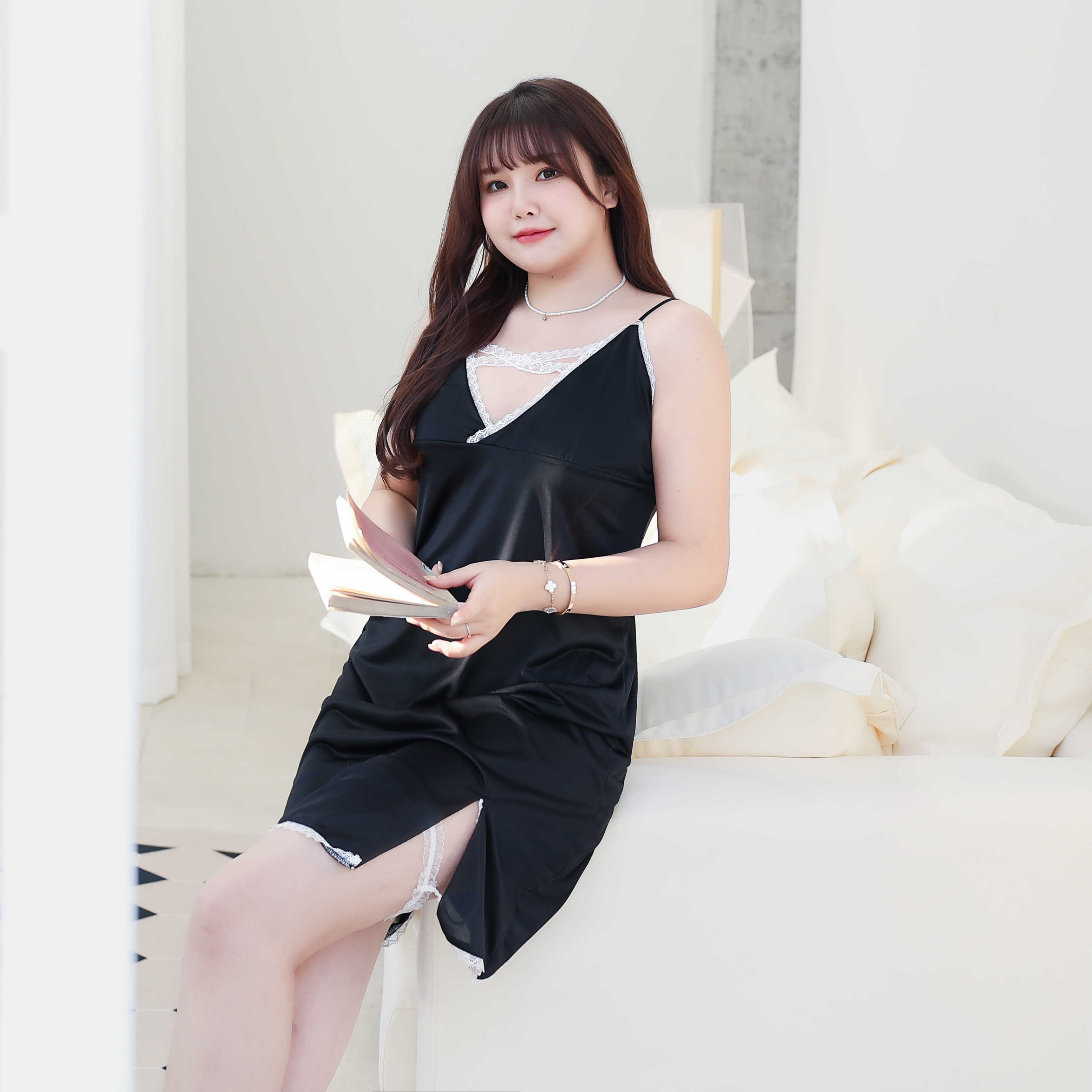 肥佬冰丝睡衣吊带女夏季加肥加大码200斤花边蕾丝性感睡裙350斤 - 17