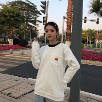 LKSTORE KTDA Autumn Winter Tide Cards Foundation National Tide Long Sleeves Men & Women Lovers Loose Necropolis Flush