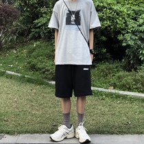 LKOD 2020 Summer Terry washed print drawstring shorts for men and women couples couple five-point pants sports shorts