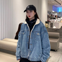 KTDA winter lamb cashmere thick coat men and women couples loose jacket thick hip hop cotton clearance