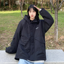 4UYES autumn and winter Tide brand thick cotton clothes men and women couples Tide brand national tide coat jacket jacket cotton clearance