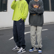 LKSTORE KTDA19SS Bicolor Printed Foundation Logo Sports Tide Card Long Pants Mens Loose Bungling Pants