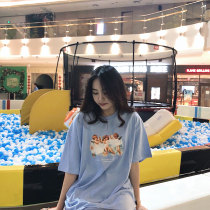 LKSTORE GMETRYART Clouds Angel Cute Short Sleeve Loose Print Round Neck Men and Women Couple Loose