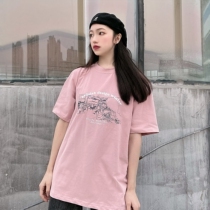 KTDA 2020 spring and summer new national tide studio sketch picture pink short sleeve men and women couple tee Half sleeve