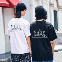 LKSTORE waste kesven 2020 summer trend print men and women couples loose short sleeve base shirt T-shirt