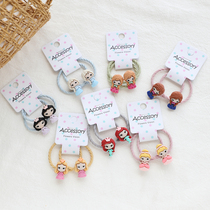 Childrens hair accessories cute little Princess acrylic baby mini hair ring thumb leather band Ponytail headdress pair