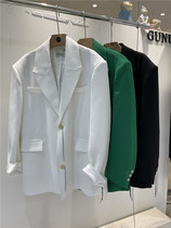 GUNU Eurostock Grand Shoulder Artisanal Ming Line Flow Susuit jacket Female retro Slim Fashion West Suit Tide