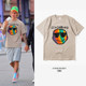 Justin Bibo with the same paragraph T-shirt summer rainbow smile short sleeve JUSTIN Bieber loose European and American tide plate Justin Bibo with the same paragraph T-shirt summer rainbow smile short sleeve JUSTIN Bieber loose European and American tide plate