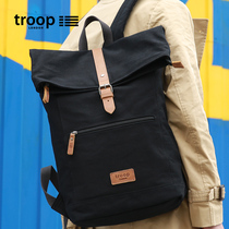 Troop Canvas Double Shoulder Mens Fashion Casual Large Capacity Computer Backpack Student Bag brief Canvas Travel Bag