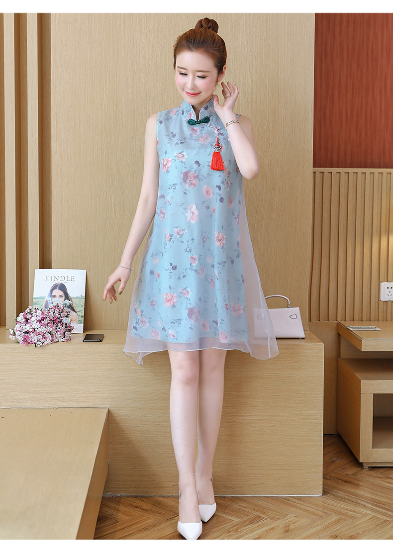 新款女装民族风连衣裙中国风旗袍改良唐装中式长裙子夏季