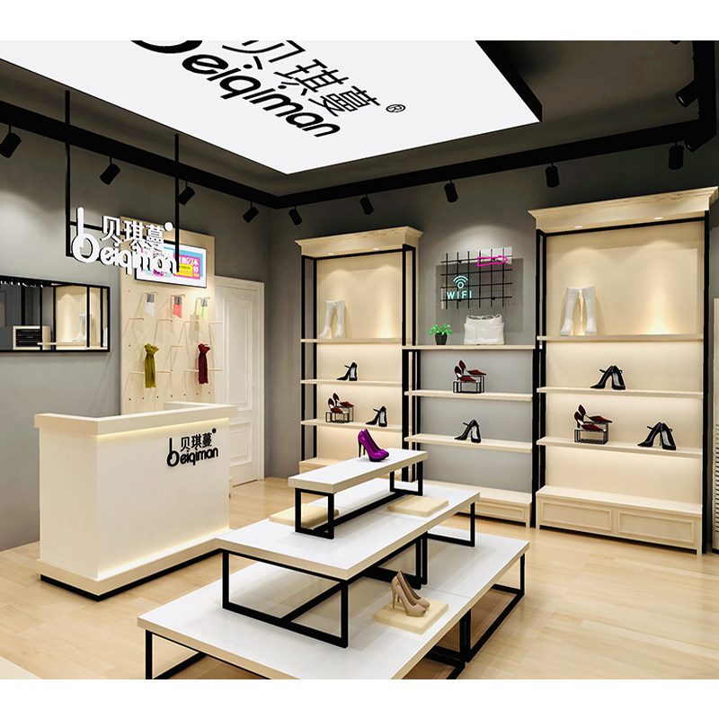 鞋店货架鞋柜卖鞋的货柜展示架箱包皮具柜壁挂落地展柜皮鞋高架柜