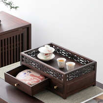 林子茶忆 新中式胡桃木普洱茶饼收纳柜 抽屉式闲置物收纳盒储茶盒