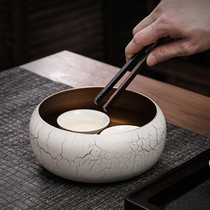 Brass Tea Wash water Home washed water pelvis Chinese tea bowl bronze bowl Tea Cup Basin Tea Dauf Tea Utensils
