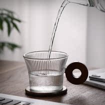 Ai Luo Lin heat-resistant glass creative wooden water cup living room high-value ins Wind tea cup Milk Cup coffee cup coffee cup