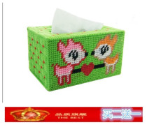 Living room cross stitch 3D three-dimensional embroidery wool embroidery tissue box drawing box new DIY handmade short Kitty