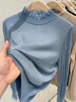 Sandro Moscoloni lace side half high collar knit cardiovert sweater woman inner lap long sleeve autumn winter jersey