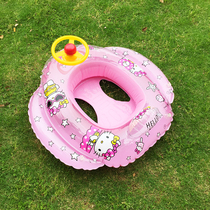  Genuine hello Kitty childrens swimming ring sitting ring Girl Hello Kitty swimming ring 1-3-6 years old baby armpit ring