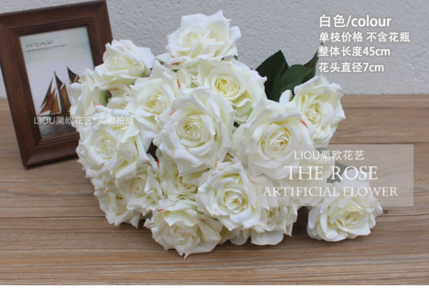 白色郁金香花绢花艺绣球花玫瑰花牡丹花婚礼民宿布置桌面