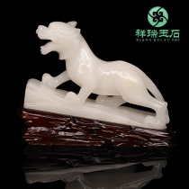 Natural Jade Tiger Tiger Raw Willy Swing Piece Living Room Wine Cabinet TV Cabinet Adornment Office Trick Crafts Small Gift