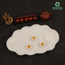 Natural jade stone tea tray set high-end living room office Tea Sea home simple drainage kung fu tea small tea table