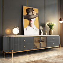 Tea table TV cabinet Composition rock plate extremely minimalist cabinet small family modern minimalist high-end marble light and luxurious TV cabinet