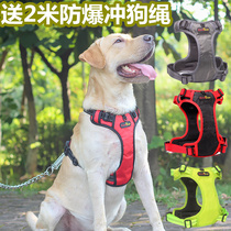 Anti-Earned Oxford Cloth Double Vest Type Dog Chest Harness Teddy Gold Wool Dog Chain Sub Large Dog Dog Traction Rope