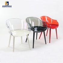 Nordic Dining Chair European Transparent Chair American Backarm Color Hotel Café Chair Crystal Chair