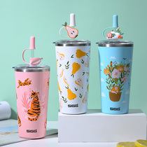 Swiss SIGG hignet red high face value straw cup girl adult mug with straw water glass girl cute