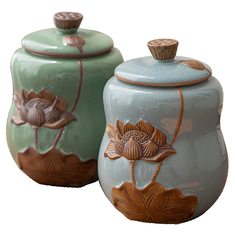 Constant cousin up porcelain tea pot small portable ceramic tank aluminium alloy cover seal pot moistureproof tea boxes