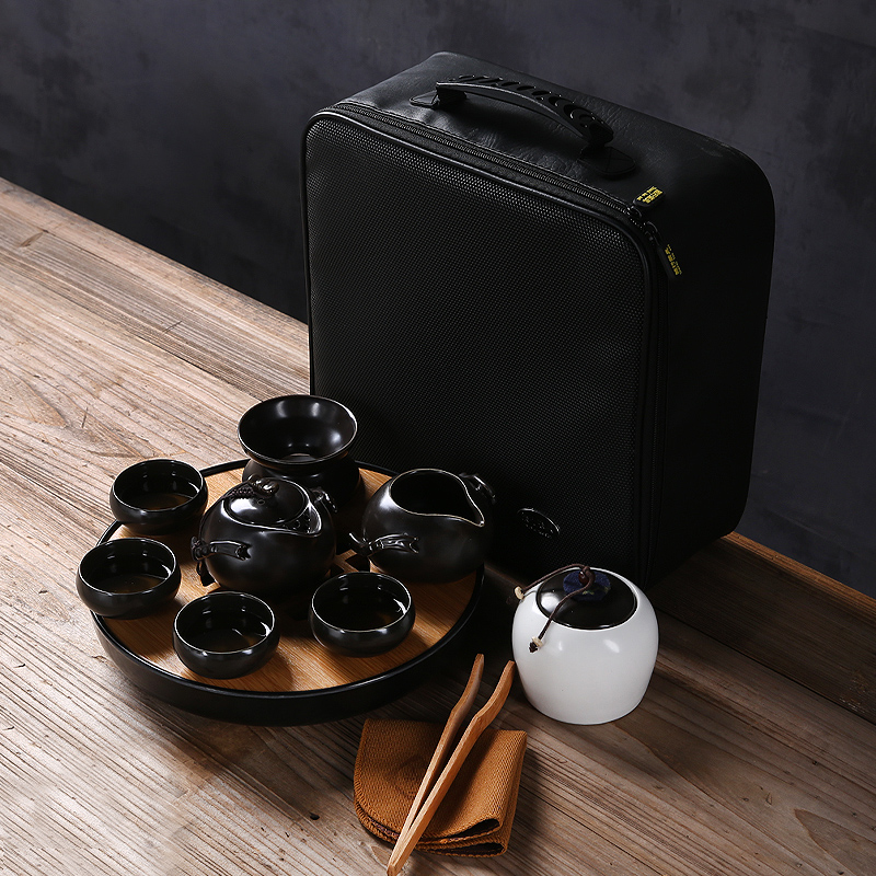 Travel porcelain heng tong kung fu tea set crack cup a pot of 24:27 and cup dried tea tray was portable BaoHu Travel outside