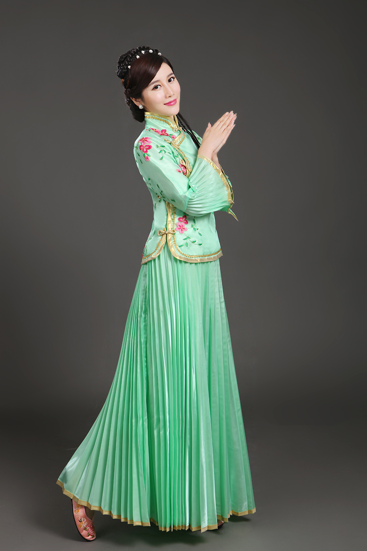 古装民国中式婚礼姐妹小凤仙戏服古筝演出服angelababy秀禾伴娘服