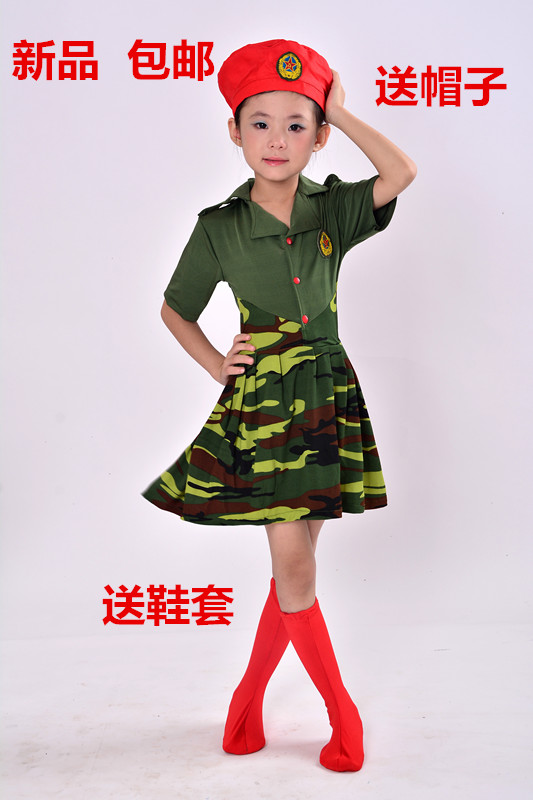 新款儿童小红军服表演出服八路长征军装红卫兵服装抗战解放新四军_7折