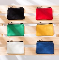 Buy a free sail cloth coin purse solid color card earphone bag zipper key bag simple small coin bag
