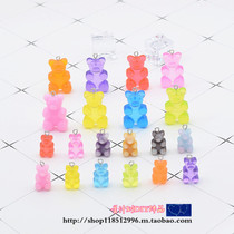 DIY jewelry accessories Resin simulation small cute jelly color bear pendant hanging earrings earring material